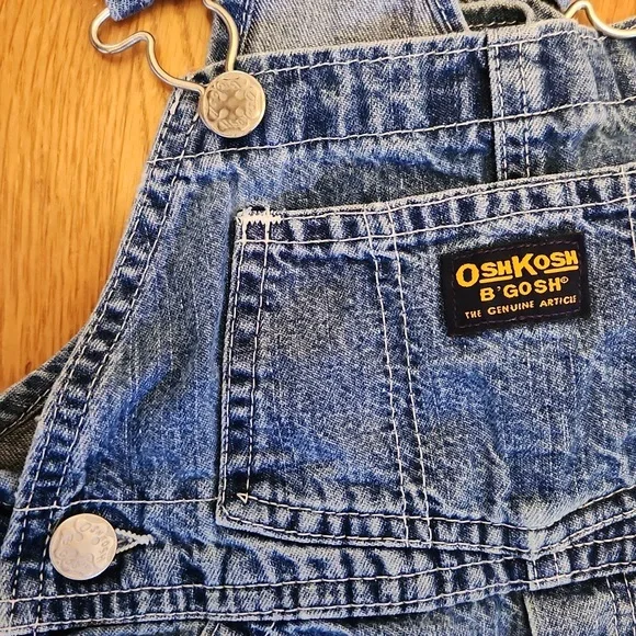 Vintage OshKosh Denim Overalls B'Gosh Vestback Jeans Honduras 2T 90's - Picture 9 of 11